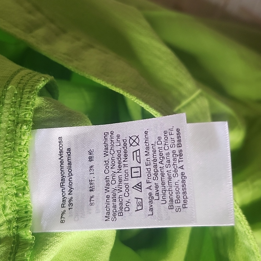 DKNY- NWT Bright Green Wide Leg Pants - Picture 5 of 8